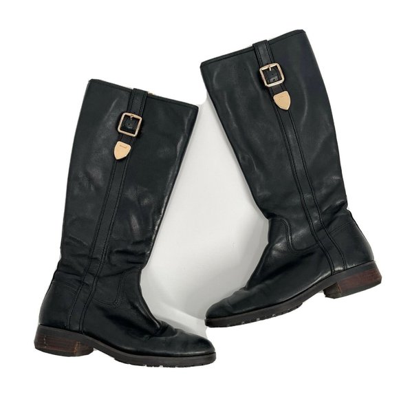 Coach Shoes - Coach Easton Black Leather Boots Sz 7 Riding